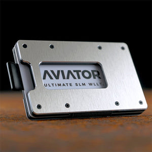Aviator Wallet | Brushed Silver Slide